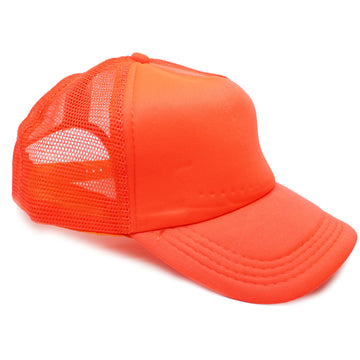 Fluro Orange Half Mesh Baseball Cap