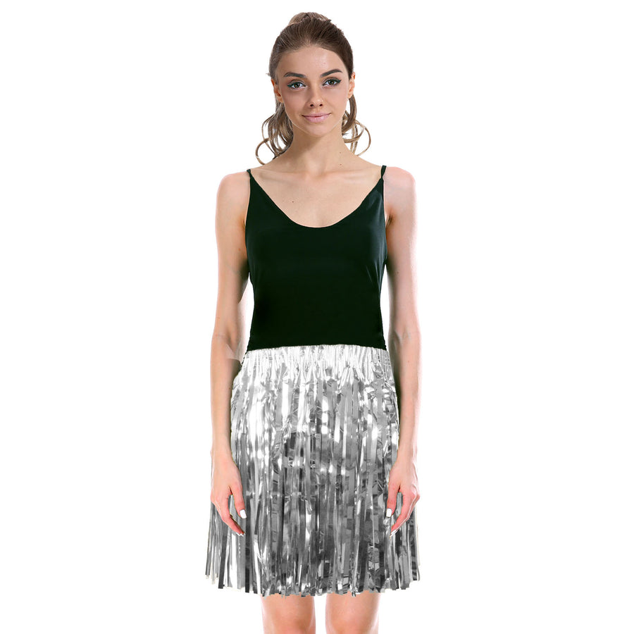 Silver Tinsel Fringe Skirt