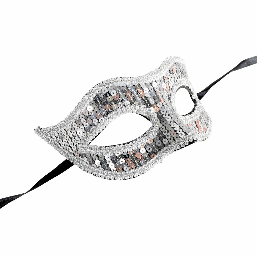 Silver Sequin Mask