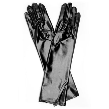 Long Metallic Glove (Black)