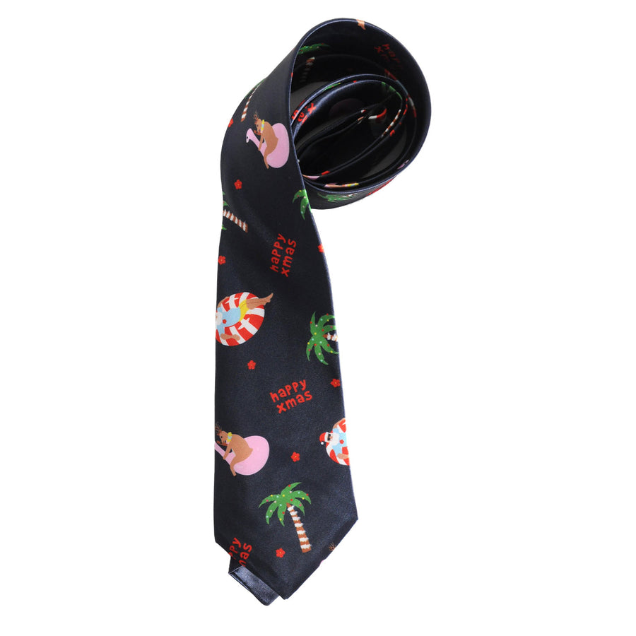 Christmas Long Tie (Tropical Santa and Reindeer)