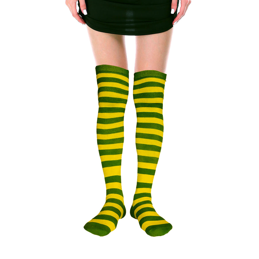 Over Knee Socks (Yellow/Green Stripe)