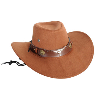 Light Brown Deluxe Cowboy Hat with Bull Band