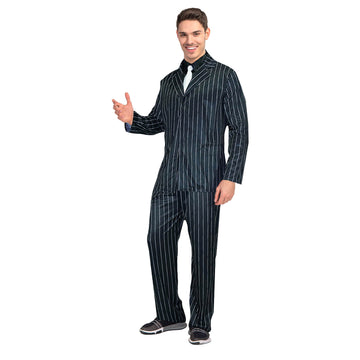 Adult Black Pinstripe Suit Costume