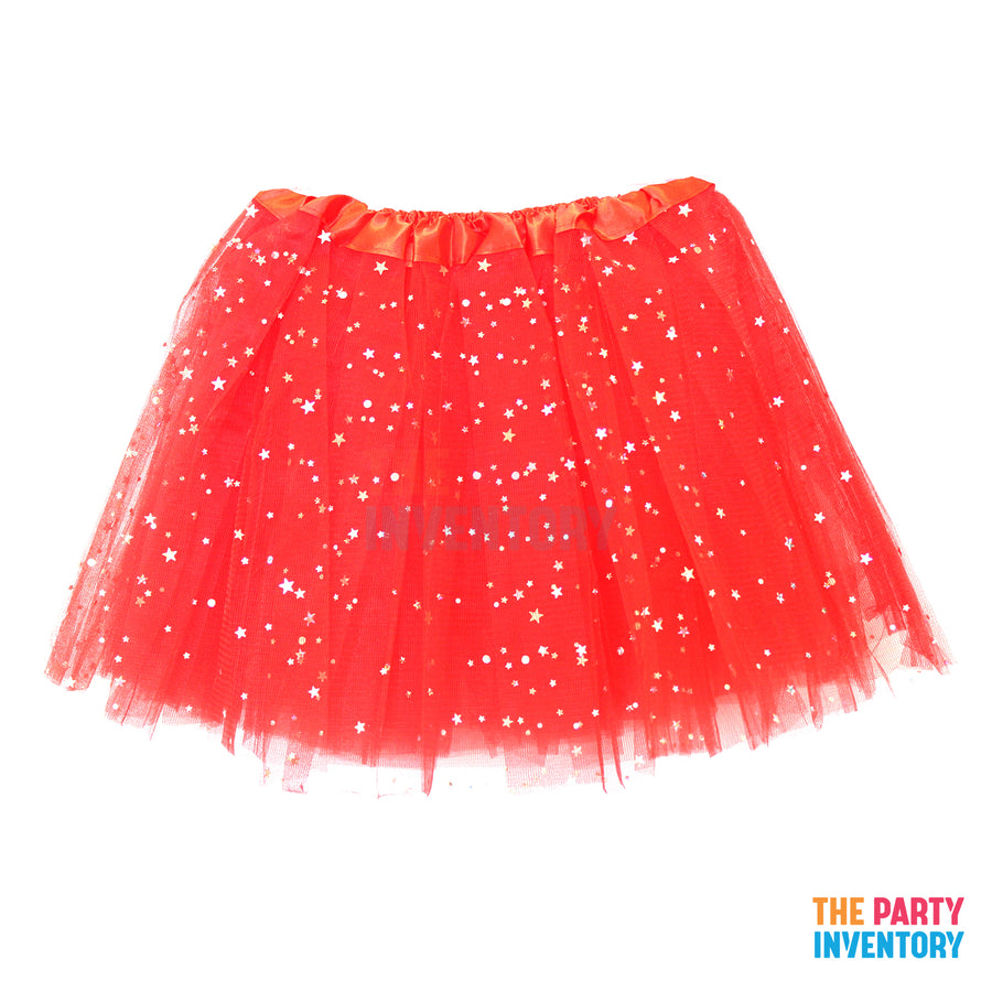 Children Sparkly Star Tutu (Red)