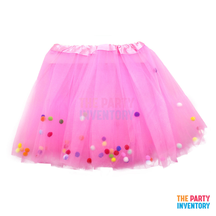 Children Confetti Pom Pom Tutu (Pink)