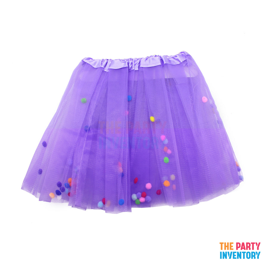 Children Confetti Pom Pom Tutu (Purple)