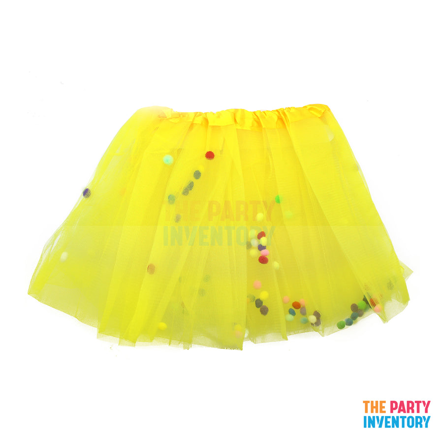 Children Confetti Pom Pom Tutu (Yellow)