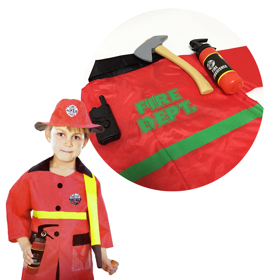 Children's Fire Fighter Costume & Accessories (3 Sizes)