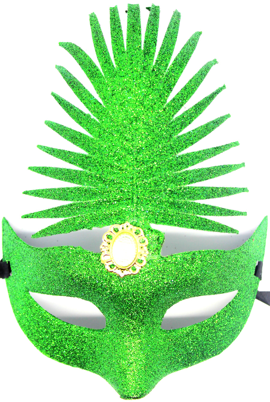 Green Glitter Leaf Mask