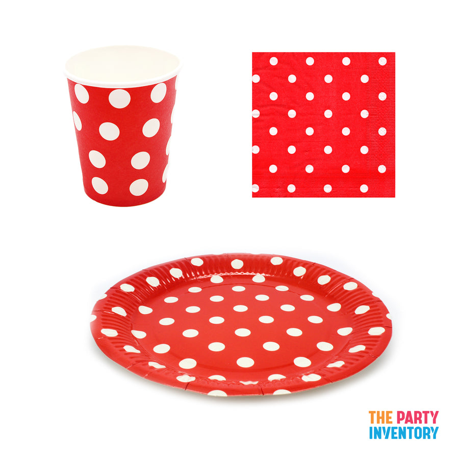 Red Polka Dot Tableware Set