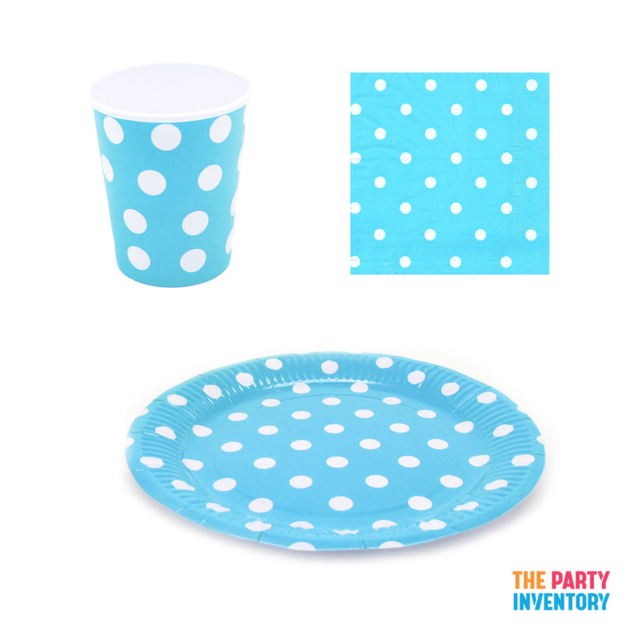 Blue Polka Dot Tableware Set