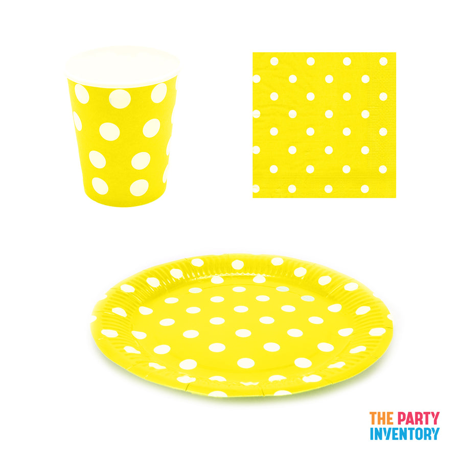 Yellow Polka Dot Tableware Set