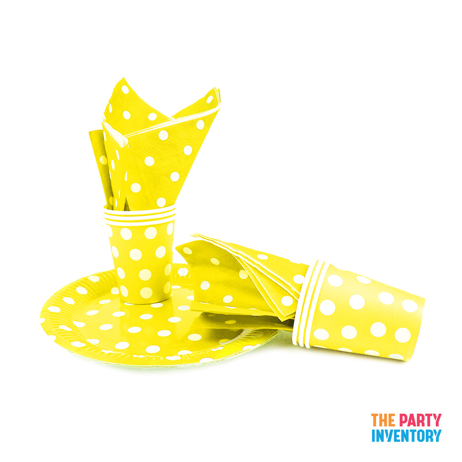 Yellow Polka Dot Tableware Set