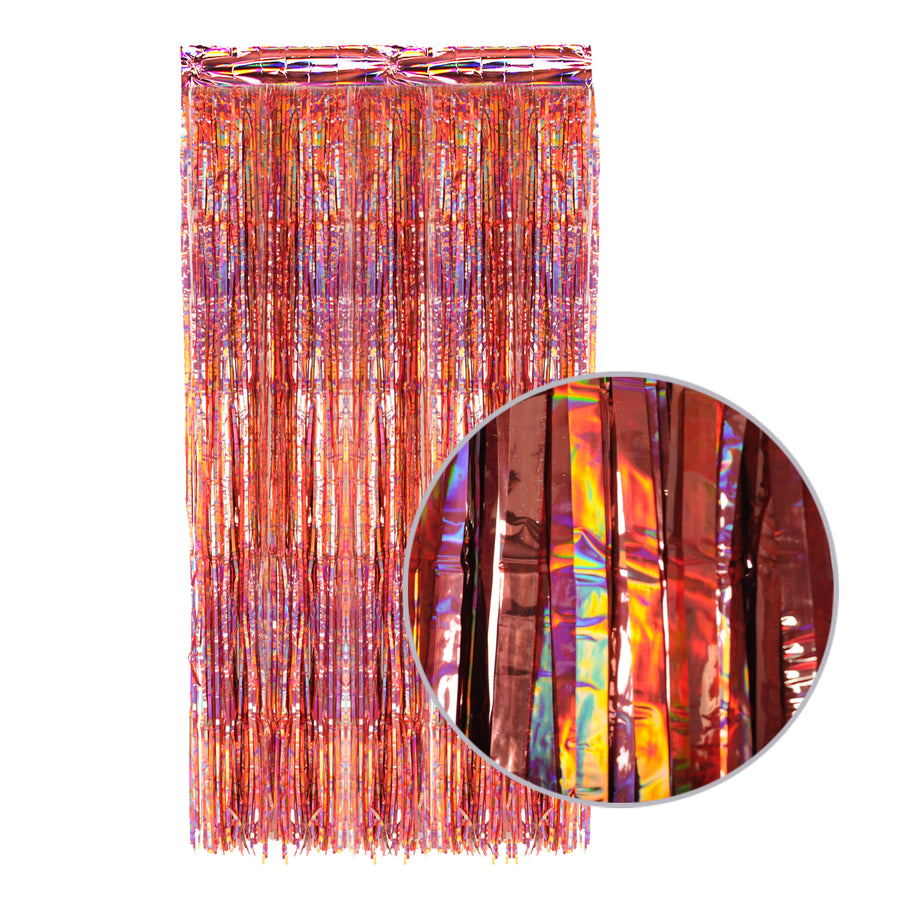 Light Rose Gold Iridescent Tinsel Curtain