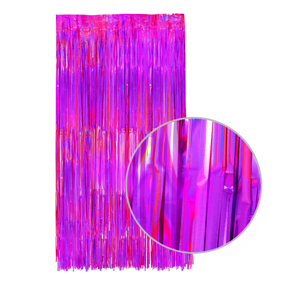 Magenta Iridescent Tinsel Curtain