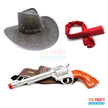 Cowboy/Cowgirl Costume Kit (3 Piece Set) Black