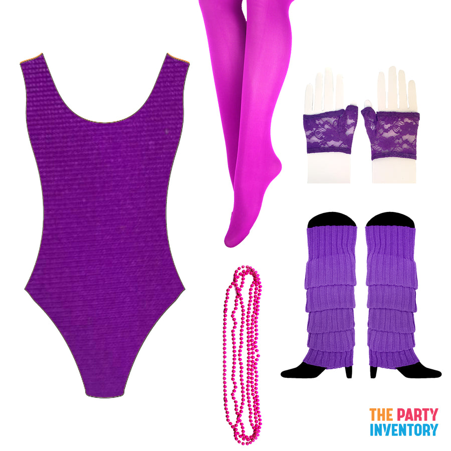 1980s Purple/Pink Girl Costume Kit