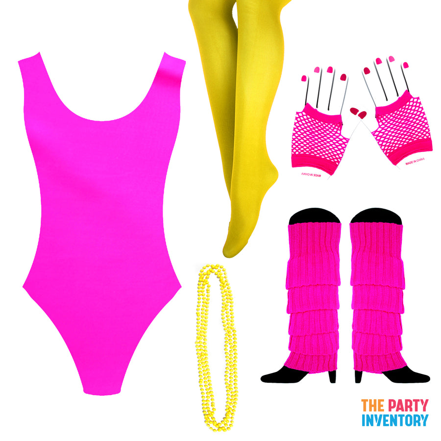 1980s Pink/Yellow Girl Costume Kit