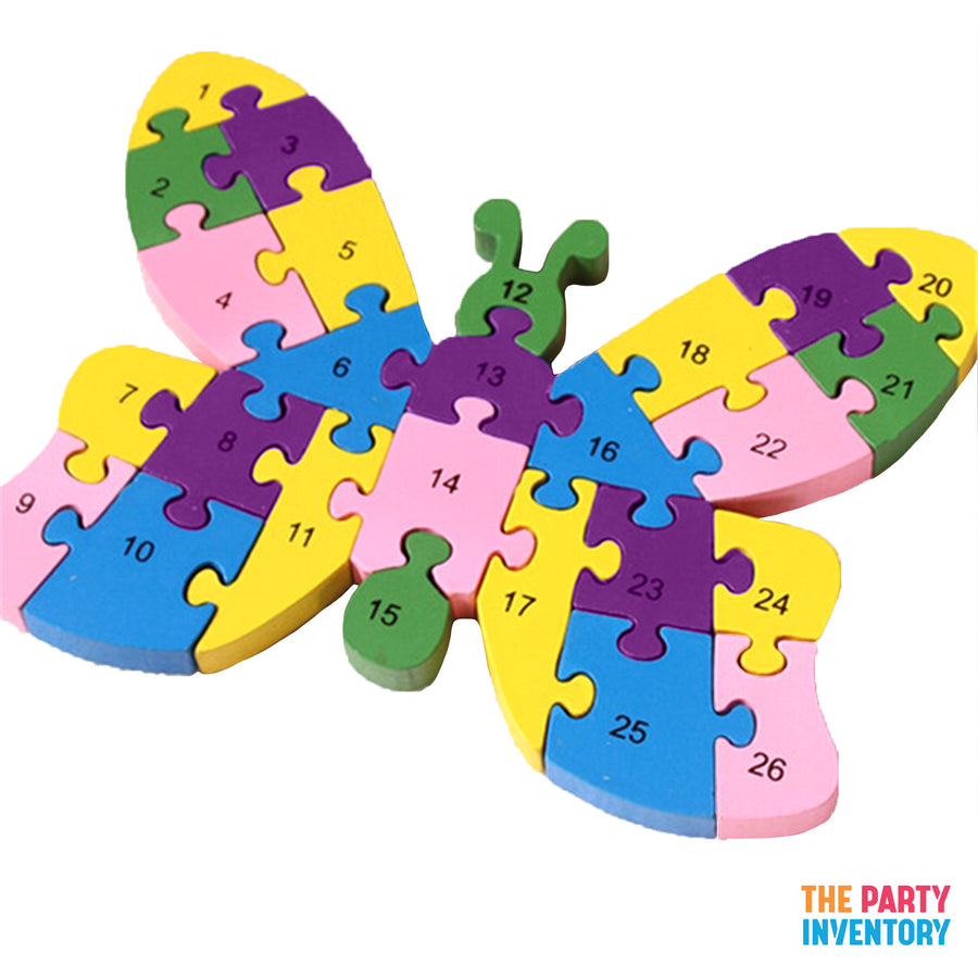 Wooden Butterfly Alphabet Number Block Puzzle