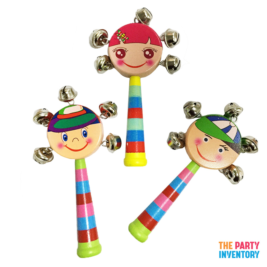 Jingle Bell Cartoon Shaker Sticks (Assorted)