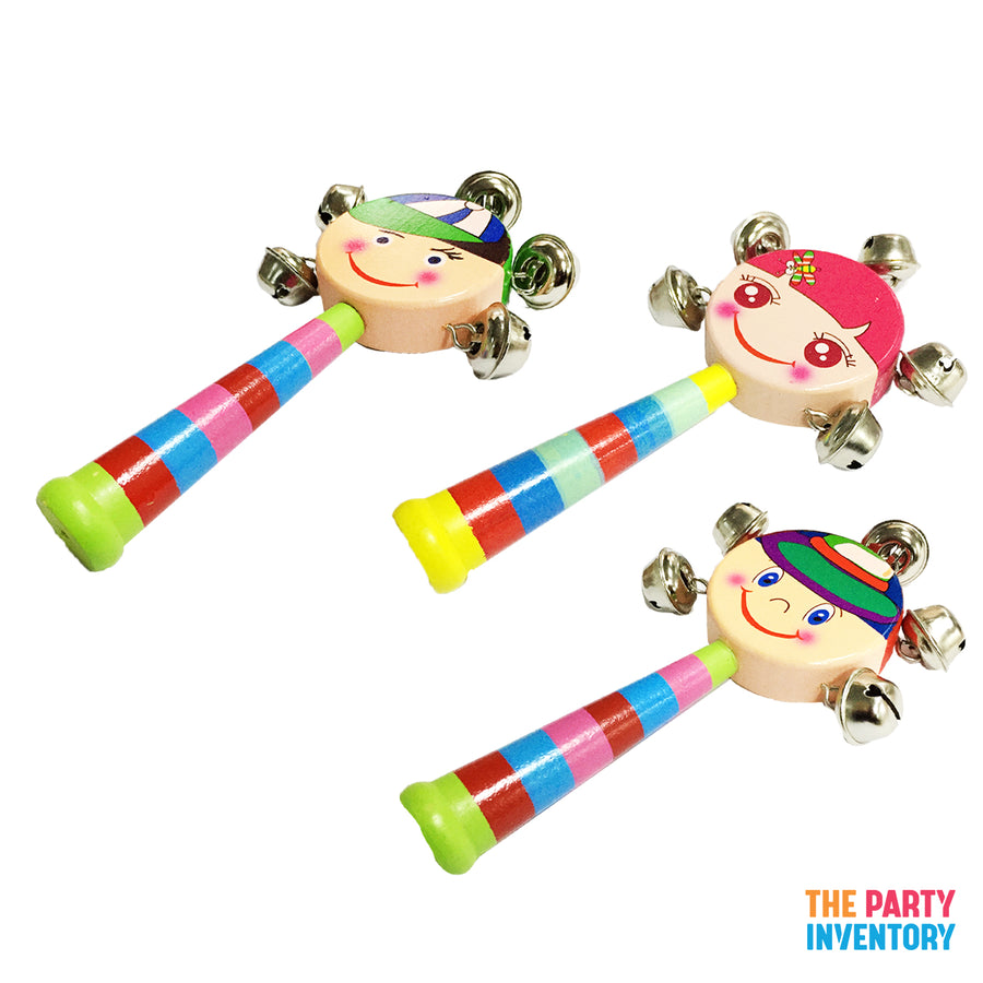 Jingle Bell Cartoon Shaker Sticks (Assorted)