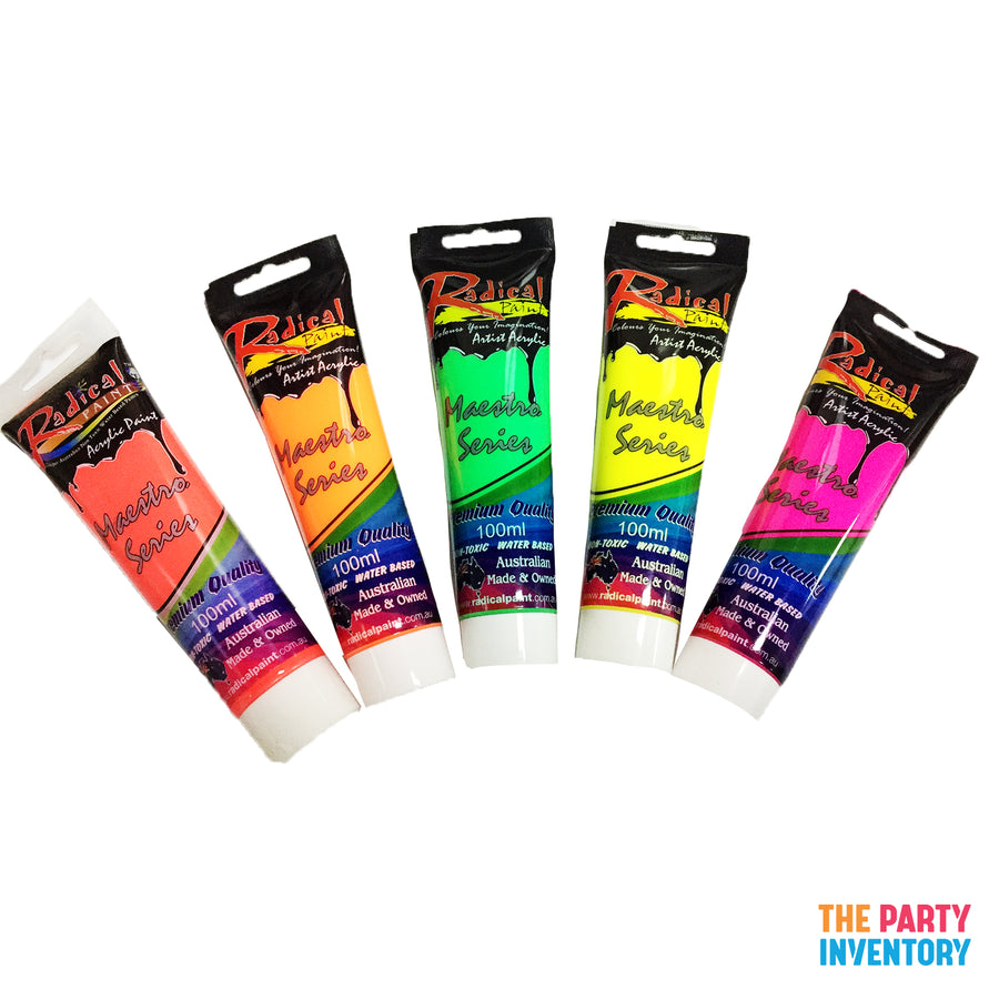 Fluro Colours Acrylic Paint Set (5pcs)