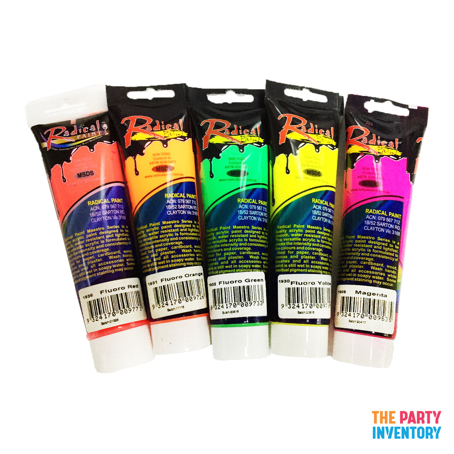 Fluro Colours Acrylic Paint Set (5pcs)