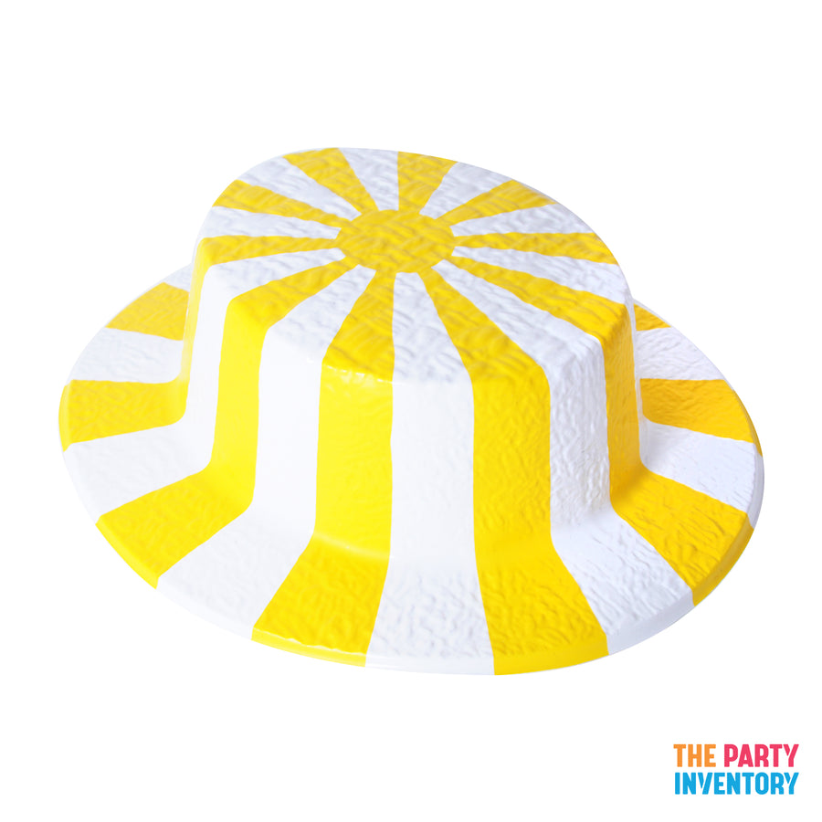 Plastic Boat Hat (Yellow and White)