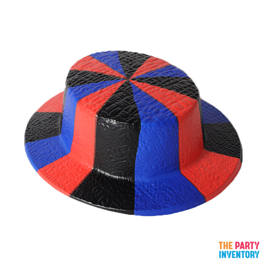 Plastic Boat Hat (Blue Black Red)