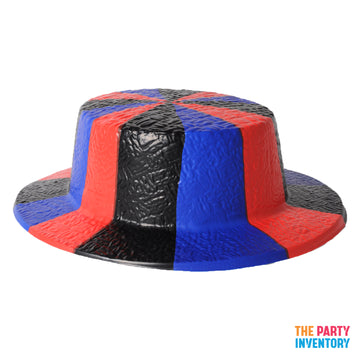 Plastic Boat Hat (Blue Black Red)