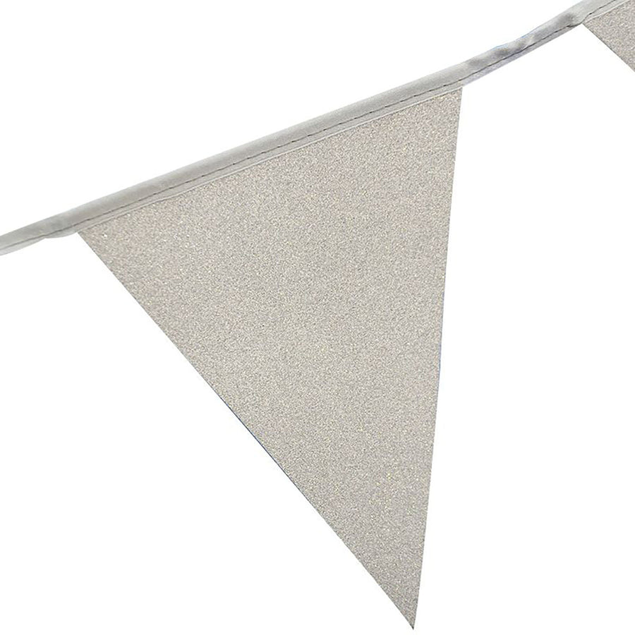 Large Glitter Bunting Flags (Silver)