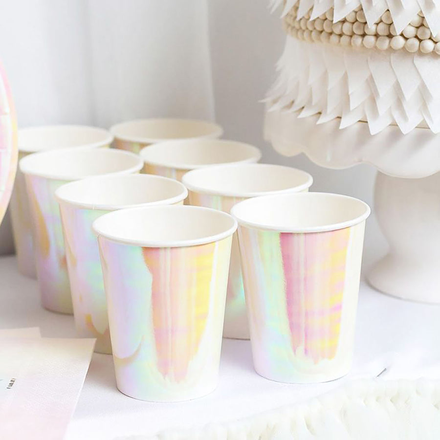 Iridescent Pink Paper Cups (8pk)