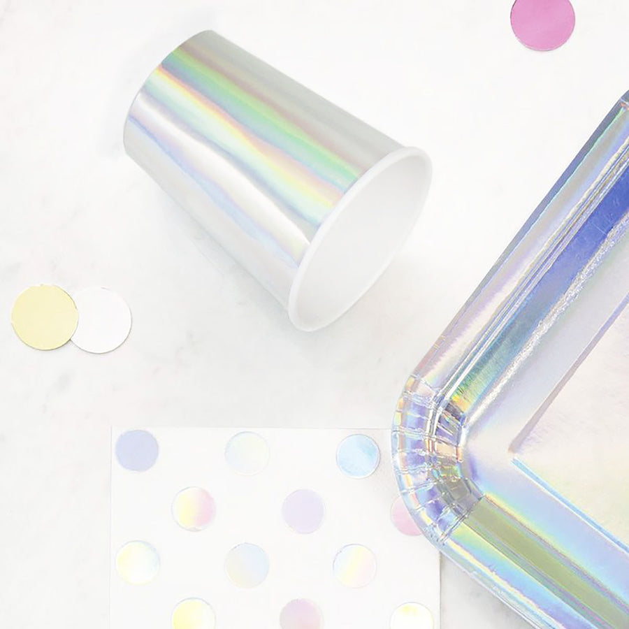 Iridescent Silver Paper Cups (6pk)