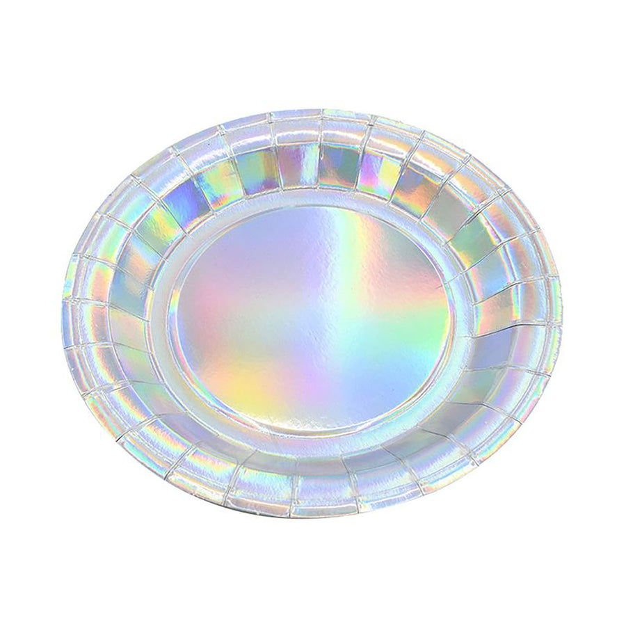 Iridescent Silver Paper Plates (6pk)