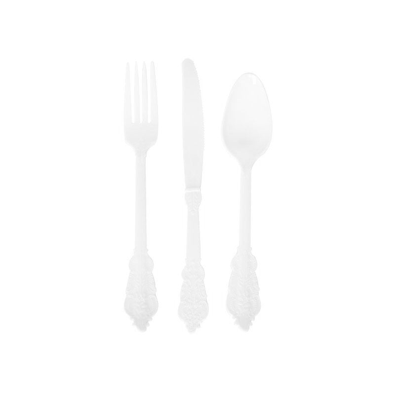 Deluxe Plastic Cutlery Set (Ivory)