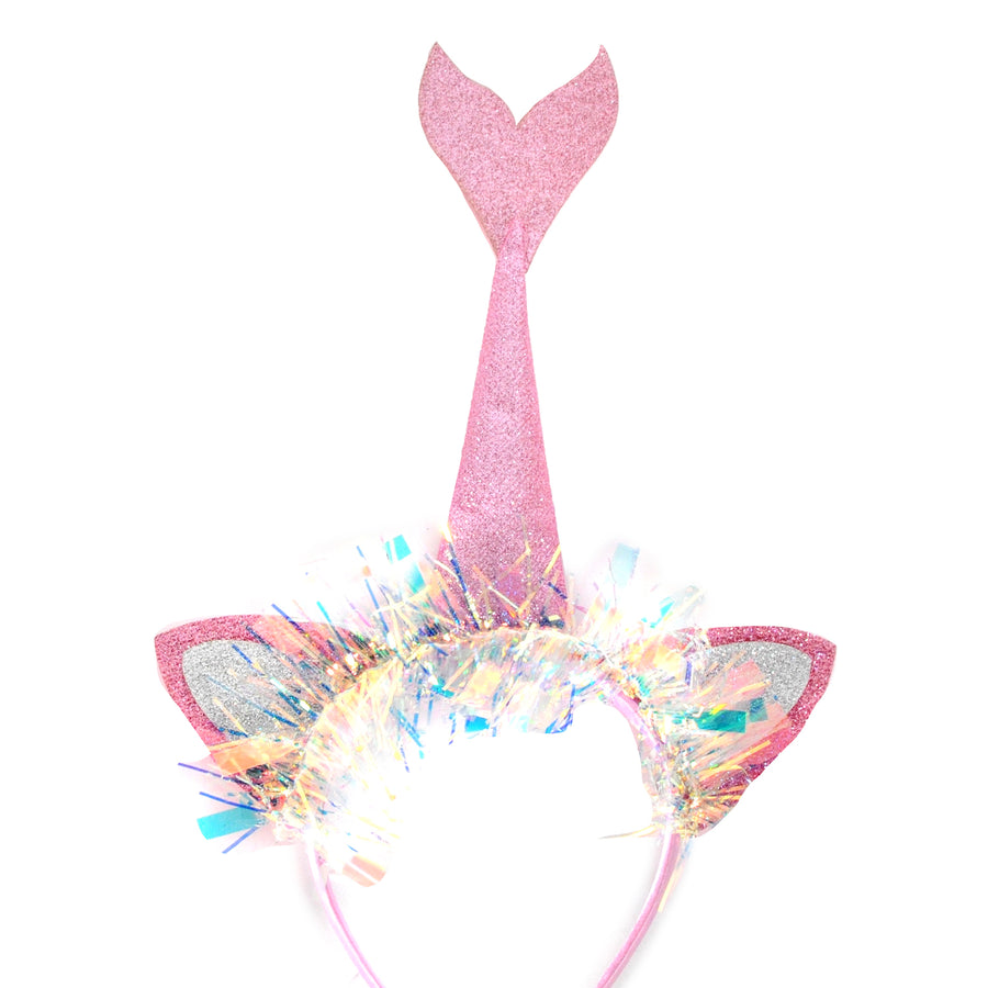 Mermaid Tinsel Headband Pink