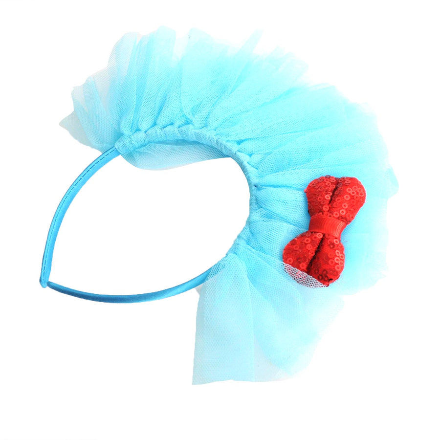 Blue Tulle Bow Headband