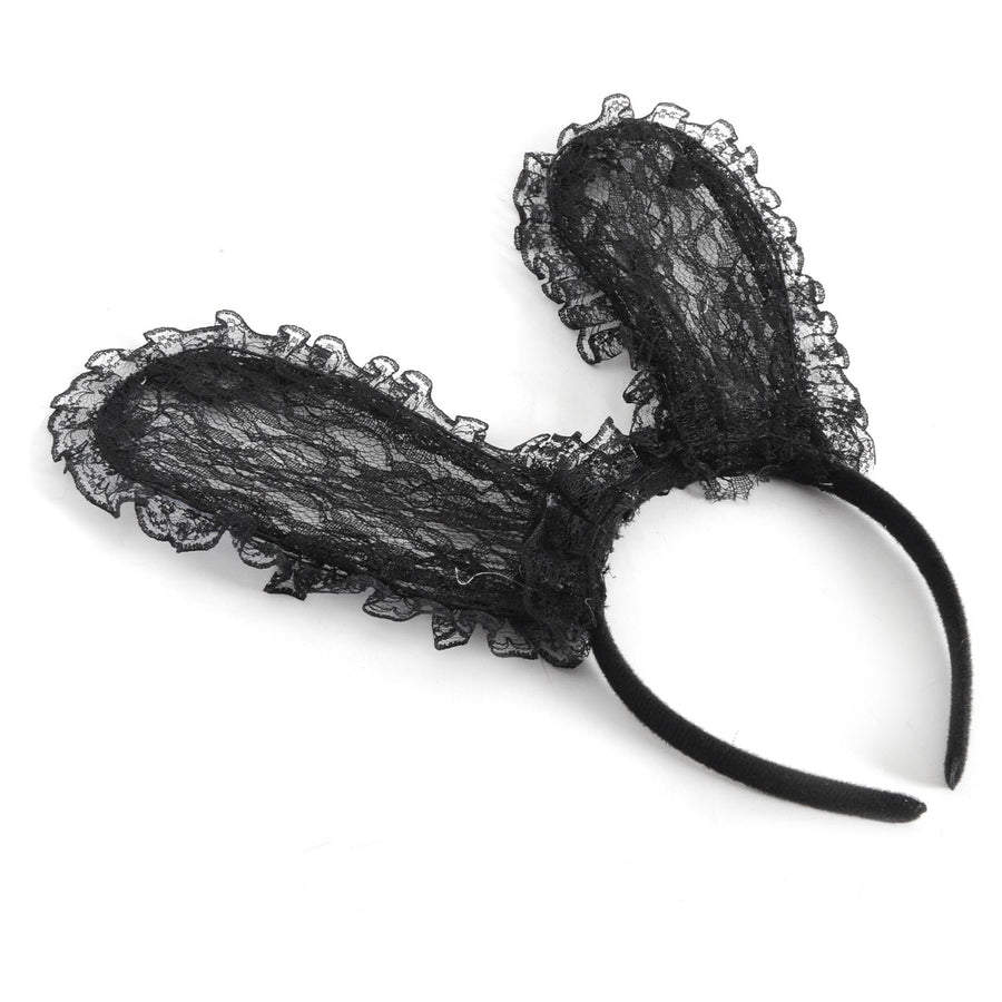 Black Lace Bunny Headband