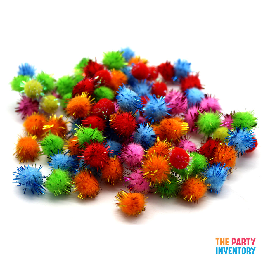 Glitter Craft Pom Poms (Mini)