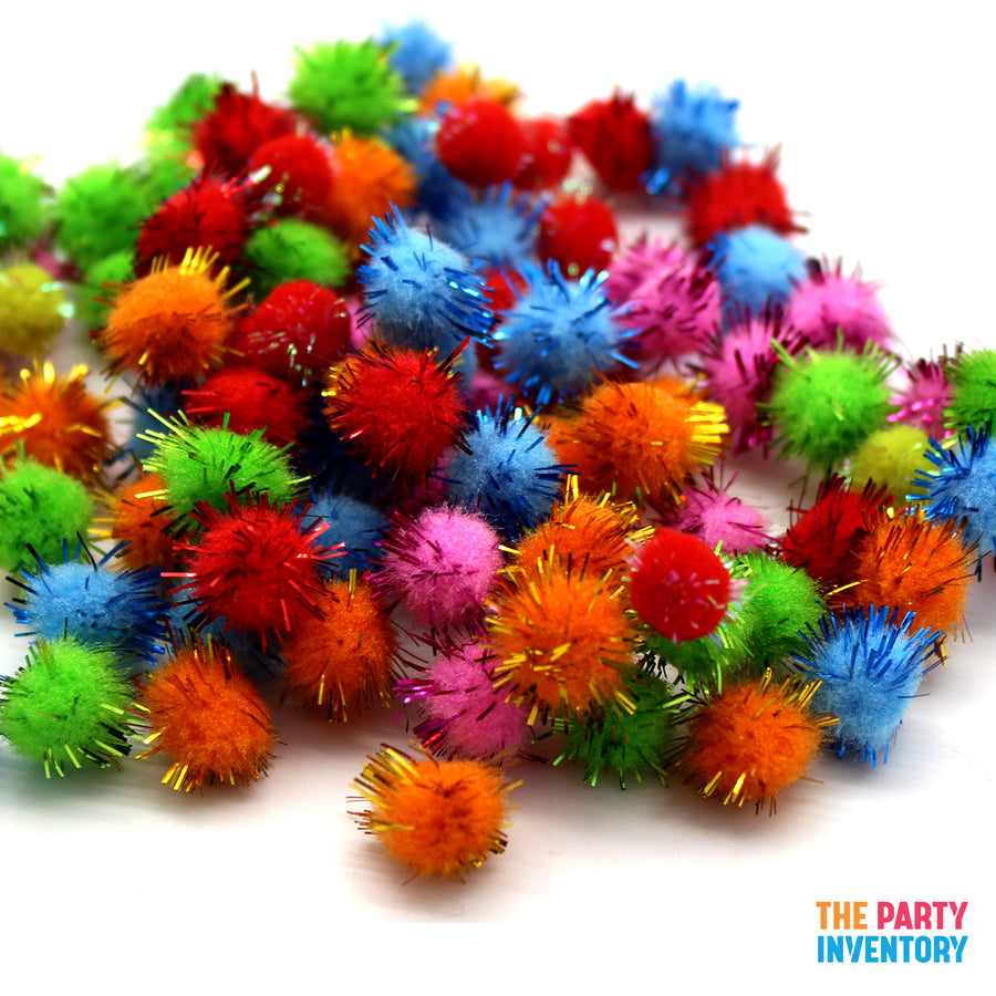 Glitter Craft Pom Poms (Mini)