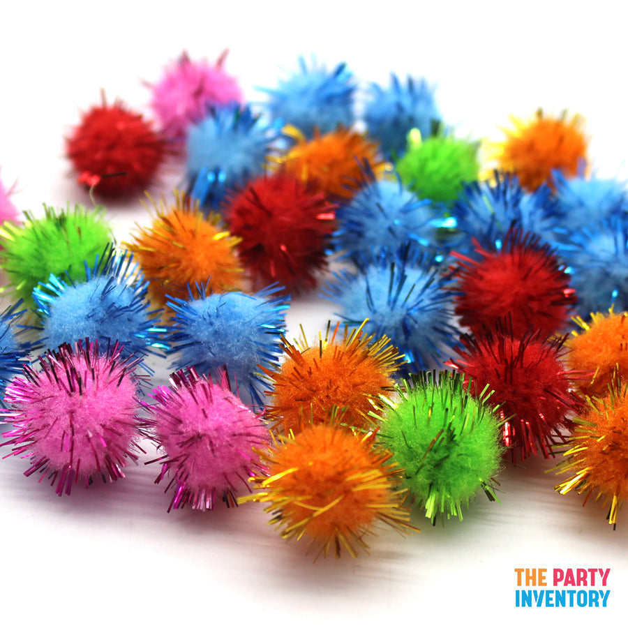 Glitter Craft Pom Poms (Small)