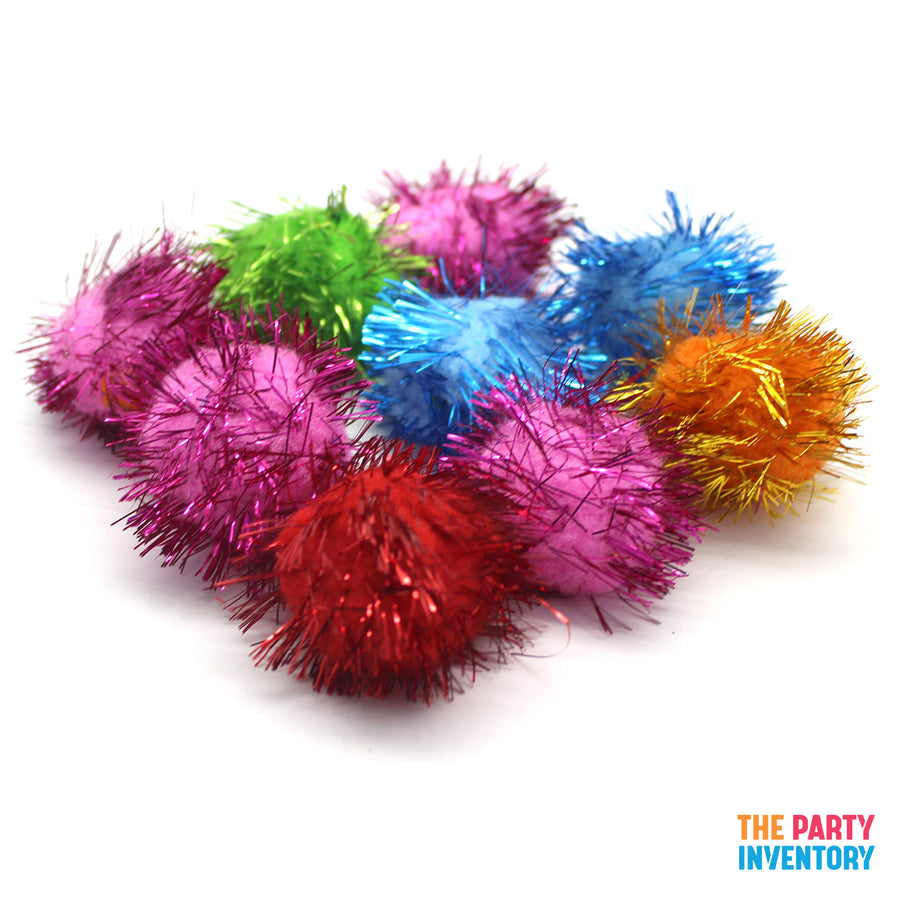 Glitter Craft Pom Poms (Large)