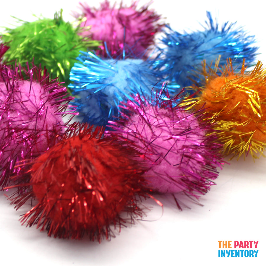 Glitter Craft Pom Poms (Large)