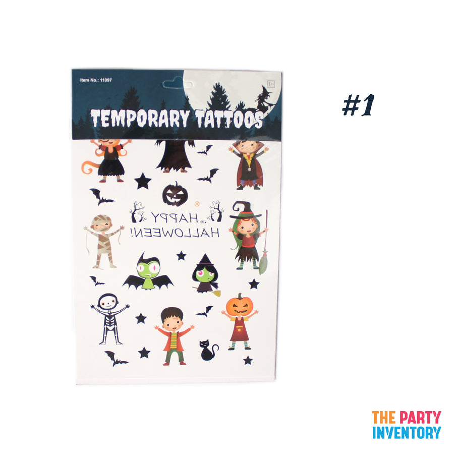 Cartoon Halloween Temporary Tattoos