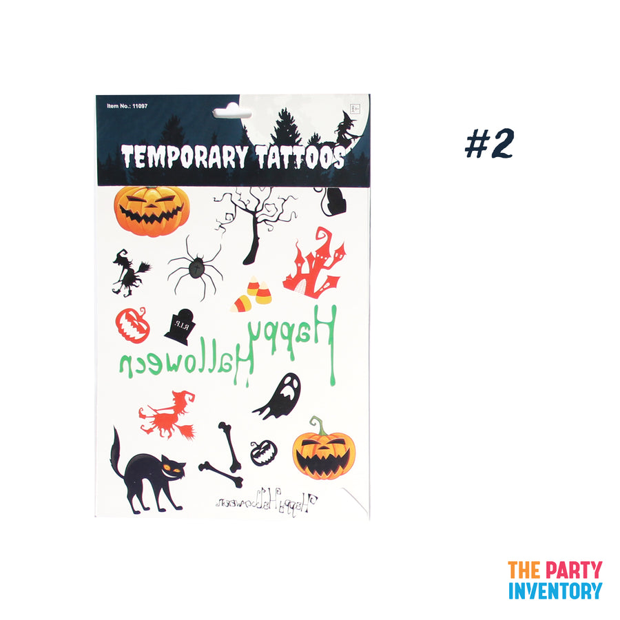 Cartoon Halloween Temporary Tattoos