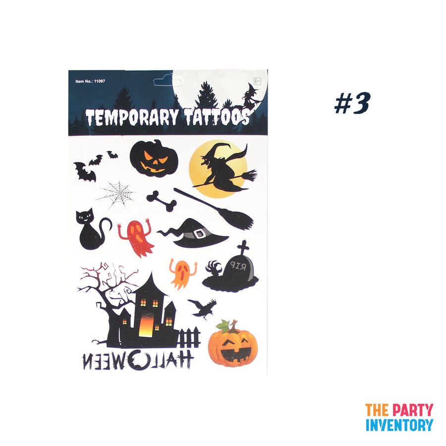 Cartoon Halloween Temporary Tattoos