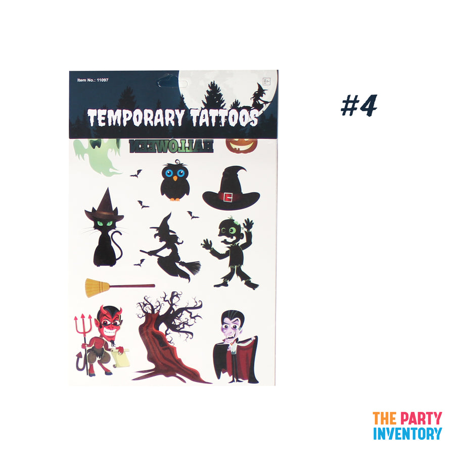 Cartoon Halloween Temporary Tattoos