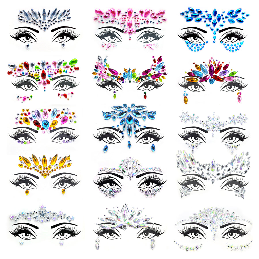 Face Diamonte Stickers