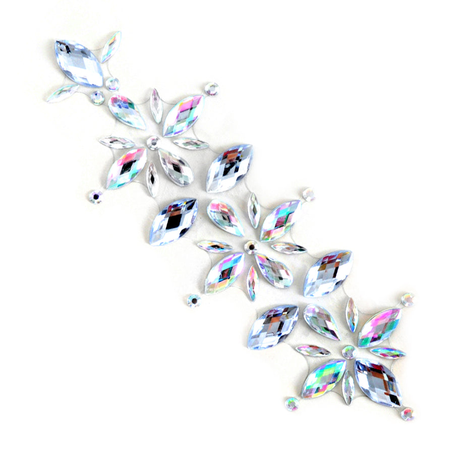 Diamonte Hair Gems Strip (Silver Burst)